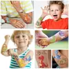 10 Piezas Pegatinas de Tatuaje de Dinosaurio Dibujos Animados Infantiles Graffiti Brazo Cara Pegatinas Impermeable Temporal Tatuaje Pegatina Set