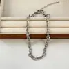 Collar Exagerado Plateado de Alta Resistencia para Mujer, Nicho Europeo y Americano Retro de Gama Alta Versátil Cadena Gruesa de Metal Gargantilla Cadena para Clavícula