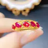 Anillo de Rubí Natural Popular al por Mayor de Fábrica Plata S925 Incrustado Piedra Principal 3*5 Joyería de Lujo Venta Directa de Fábrica
