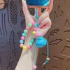 Chaveiro Pingente de Cabacinha Colorida de Contas Desenho Animado Corrente de Contas para Celular Pingente de Mochila Escolar Presente Venda por Atacado