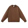 Sudadera de peso pesado 380g para Primavera y Otoño, versión grande, marca de moda, cuello redondo, top casual holgado para hombros caídos, con estampado de imagen
