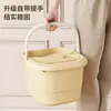 Cubeta para Baño de Pies Uso Doméstico Engrosada y Elevada con Ruedas Cubeta Portátil para Baño de Pies Aislamiento Sobre la Pantorrilla Masaje Cubeta para Lavar Pies Lavabo para Lavar Pies