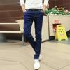 2016 Primavera e Verão Novo Estilo Coreano Slim-fit Azul Denim Calças Lápis Dos Homens Stretch Calças Do Lápis Britânico Na Moda