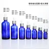 Frasco de Óleo Essencial Azul com Conta-gotas de Ponta de Borracha, Frasco de Vidro para Dispensar Produto de Skincare, Frasco Amostra de Loção Essencial para Viagem, Cosméticos