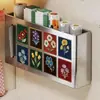 Estante magnético para almacenamiento de film transparente para el costado del refrigerador, estante magnético para almacenamiento de bolsas de film y toallas de papel, estante de cocina montado en la pared sin taladrar
