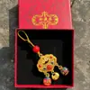 Ping An Ruyi Benmingnian Color Dorado Llavero para Llaves Cordón Estilo Chino Cadena para Teléfono Móvil Colgante Bolsillo Colgante para Teléfono Móvil