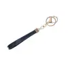 Corda de Couro Preta Corrente para Celular Chaveiro Lanyard de Strass Bolsa para Celular com Diamante Acessórios de Alça de Strass Fábrica Atacado