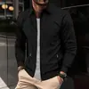 Jaqueta Masculina 2024 Transfronteiriça Primavera e Outono Nova Chegada Waffles Laps Bolso com Zíper Masculino Jaqueta de Manga Longa Casaco