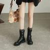 Botas Martin Estilo Nuevo 2025 para Mujer, Botas de Motocicleta de Cuero Suave con Tacón Grueso para Otoño e Invierno, Botas Vaqueras Western para Mujer, Botas Retro de Caballero hasta la Pantorrilla