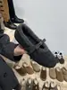 Zapatos peludos con lazo estilo Chanel con forro polar añadido, Zapatos de vestir sencillos para mujer, Nuevo modelo Otoño/Invierno 2025, Combinan con faldas, Elegantes Zapatos Mary Jane de algodón