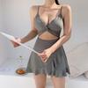 Traje de baño de aguas termales para mujer, conservador, que cubre el vientre, ajustado, de Corea del Sur, 2021, nuevo traje de baño de vacaciones, color sólido, para nadar