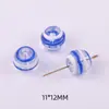 Liquidação Miçangas de Vidro com Gotejamento DIY Contas Redondas Pintadas à Mão para Natal Furo Reto Contas Soltas Acessórios para Joias Pingentes de Pulseira