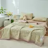 Juego de Colcha de Verano Personalizado, Fresco y Sencillo, 100% Algodón de Xinjiang, Estampado por Ambos Lados, Juego de Regalo de Colcha de Algodón Puro de Cuatro Piezas