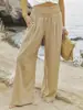 Cross2026 Nueva Primavera Amazon Europeo Americano Pantalones Casuales para Mujer Estilo Casual Algodón Lino Cómodos de Cintura Media Largos para Mujer