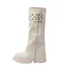 Botas de Caña Larga con Tacón Grueso para Mujer, Estilo Spicy Girl, Cabeza Grande, Pierna Empalmada, Aumentan la Altura, Adelgazantes, Hasta la Rodilla, Botas de Montar de Caña Alta Hasta la Rodilla