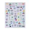Estilo Ins Pegatinas para Uñas 5D en Relieve Caricatura Graffiti Flores Estéreo Moño Estilo Francés Pegatinas Navideñas para Uñas