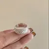 Anillo de Cuentas de Transferencia de Espiga de Trigo con Diamantes Estilo Transfronterizo para Mujer, Lujo Ligero, Gama Alta, Personalizado, Moderno y Versátil