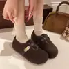 Mocasines Únicos sin Cordones, Estilo Coreano, Zapatos Nuevos con Forro de Felpa, Cálidos Zapatos Mary Jane de Otoño e Invierno para Mujer