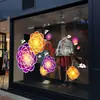 Pegatinas del Festival de Mediados de Otoño para Centros Comerciales, Joyerías, Tiendas de Ropa, Decoraciones de Ventanas, Puertas y Ventanas de Vidrio, Pegatinas de Pared Transparentes Electrostáticas