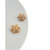 Sombrero de flor con cuentas huecas de circonita con incrustaciones de oro de 14 quilates, accesorios de joyería hechos a mano, material de bricolaje, copo de nieve dorado