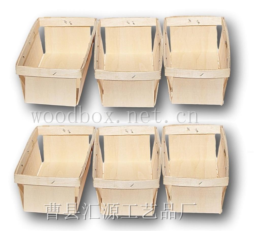 9 工厂厂家加工一次性木筐 浆果草莓水果樱桃小木篮 木制篮筐