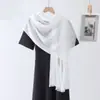 Cachecol Longo de Bambu Popular Versátil Personalidade Casual Transfronteiriço Cor Sólida Minimalista Confortável Respirável Roupa de Viagem Xale Multiuso
