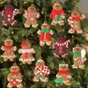 Adornos de madera de hombre de jengibre clásico más vendidos transfronterizos, decoraciones navideñas, adornos colgantes, decoraciones para árboles de Navidad