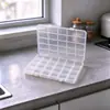 Ranura para tarjetas Caja de plástico fija de 24 compartimentos Caja de clasificación de piezas de repuesto Caja de embalaje para cuentas de arroz Caja de exhibición de joyas con cuentas Caja de almacenamiento