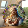 Letrero Colgante de Disco Plano Acrílico Creativo Transfronterizo con Imagen de Princesa Fantasía Cuento de Hadas Belleza, Decoración de Ventana Atrapasoles, Letrero de Porche