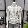 Nueva Camisa de Manga Corta para Hombre en Verano Estilo Coreano Trendy Simple Top de Media Manga Estilo Hong Kong Suelta Casual Trendy Marca Camiseta