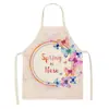 Delantal Estampado de Mariposas Europeo y Americano Transfronterizo Impermeable y a Prueba de Aceite Moda Personalizada Soporta Lotes de Una Pieza