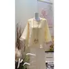 Nova Camisa de Cetim de Seda Estilo Chinês, Novo Modelo Primavera 2026, Blusa Elegante de Renda da Moda em Acetato
