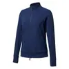 Chaqueta de Yoga con Cremallera Dorada de Doble Cierre y Cuello Alto, Ajustada, Manga Larga, Top para Fitness y Pilates