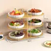 Prateleira Multifuncional para Preparo de Alimentos na Cozinha, Prato Lateral Multifuncional e Prateleira de Armazenamento de Louças, Artefato de Camadas Múltiplas, Prateleira Doméstica para Vegetais na Bancada