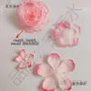 Flores de Camélia Prensadas a Quente, Organza Semitransparente, Acessórios de Cabelo Plissados Estilo Chinês Tradicional, Pedaços Finos de Flor de Seda, Material: Xianmaitaibao