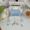 Calça Floral, Roupa Quente para Casa Outono e Inverno, Macacão de Quatro Pernas, Roupa para Pets que Cobre a Barriga, Adequada para Cães Pequenos e Médios para Proteger do Frio