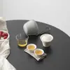 Juego de Té de Cerámica para Viaje al Aire Libre Portátil Juego de Tazas Rápidas Una Tetera Dos Tazas Estilo Hogareño de Camping Juego de Té Kung Fu para una Persona