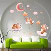 Nuevas Pegatinas de Pared de Luna Estrella Oso Pintadas a Mano Nubes Blancas Habitación Infantil Dormitorio Embellecimiento de Pared Pegatinas de Pared Venta al por Mayor