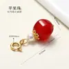 Contas redondas de ágata de cristal natural, pequenos pingentes, acessórios para pulseiras, colares, acessórios DIY, fechos universais, pingentes de bolsa