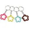 Accesorios para joyería DIY: 30mm acrílico transparente, colgantes y materiales para llaveros con forma de estrella de cinco puntas de colores, flor y flor de ciruelo