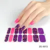 ZE Película de esmalte en gel impermeable estilo europeo y americano sin curado completo en gel, pegatina completa, contraste floreciente, primavera y verano, pegatina para uñas, papel de pegatina para uñas