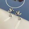 Clavos para Hélice de Oreja de Angelito Tridimensional, Dulces y Únicos, Clavos para Hélice de Oreja de Cupido de Posición Alta, Clavos para Oreja de Hebilla de Giro de Tornillo de Acero de Titanio