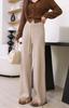 Pantalones Casuales de Punto Anchos con Cordón de Encaje, Cintura Elástica, Caída hasta el Suelo, Estilo Coreano, Novedad Otoño e Invierno 2025 para Mujer