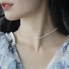 Colar ajustável de pérolas completas design da Coreia do Sul estilo simples fresco corrente de clavícula colar de temperamento da moda tendência