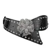 Elegante hebilla de aleación con diseño de flor de Joker con incrustaciones de diamantes de imitación para cintura de mujer, estilo europeo y americano, venta al por mayor 044
