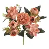 Nuevo producto transfronterizo: Combinación de Ramo de Crisantemos, Hortensias y Peonías, Flores Artificiales para Arreglos de Mano, Decoraciones de Flores Artificiales para un Ambiente de Sala de Estar de Lujo
