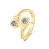 Europa y Estados Unidos transfronterizos súper ventas nicho diamante enrollado torsión apertura anillo ajustable mujeres viento frío tejido anillo