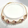 Nova pulseira de esmalte com anel circular vazado estilo chinês com pequenas flores, esmalte multicolorido, correntes florais e de folhas com detalhes em diamante, atacado direto da fábrica original