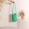 Bolso Cruzado de Hombro Tipo Cubo Casual Calado Hecho de Hilo de Algodón, Nuevo Bolso de Paja Versátil de Color Sólido para Mujer, Adecuado para Vacaciones en la Costa y Uso en la Playa