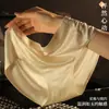 Lujo Ligero Dama Satín Ropa Interior Femenina Antibacteriana, Cómoda, Transpirable y Fresca Seda de Hielo Sin Costuras Verano Cintura Media Sexy
